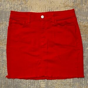 O2 Denim Red Jean Skirt Size M